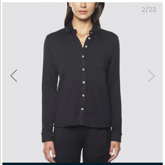 Bleusalt black soft classic button shirt sz 0 new - Picture 12 of 12